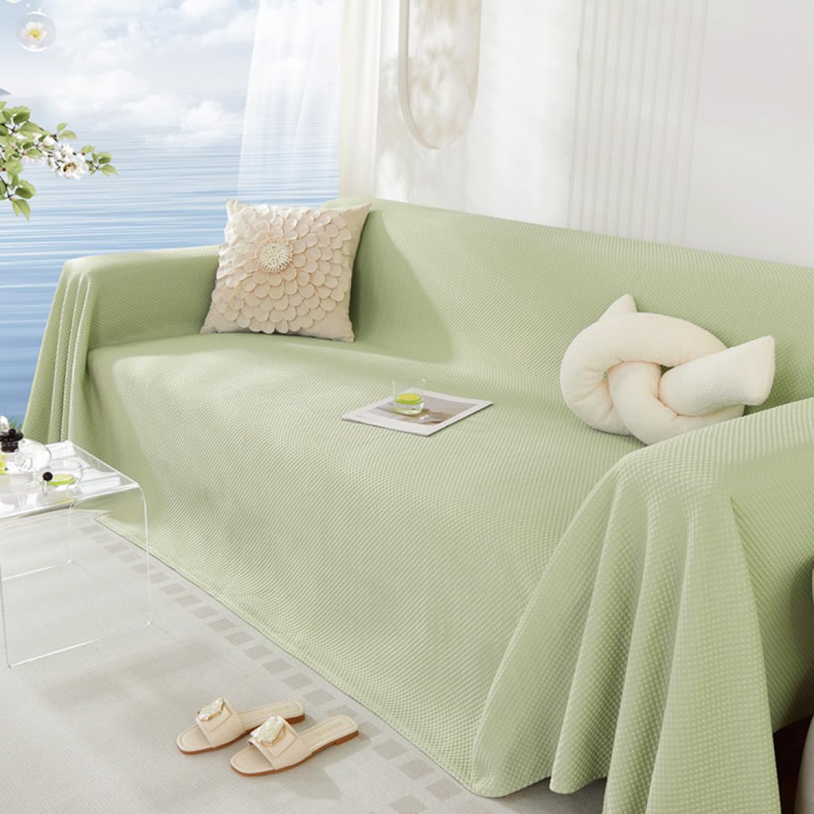 韓国　キルティングマルチカバー イブル 洗えるキルトマット 190×240cm 綿100% マルチカバー 韓国